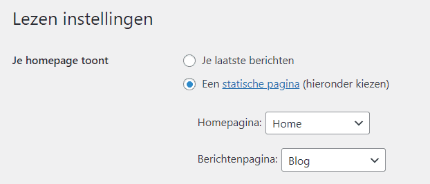 wordpress pagina's
